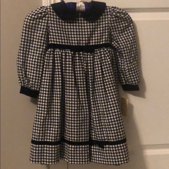 Girls Checkered Bow Dress - Picture 1 of 4